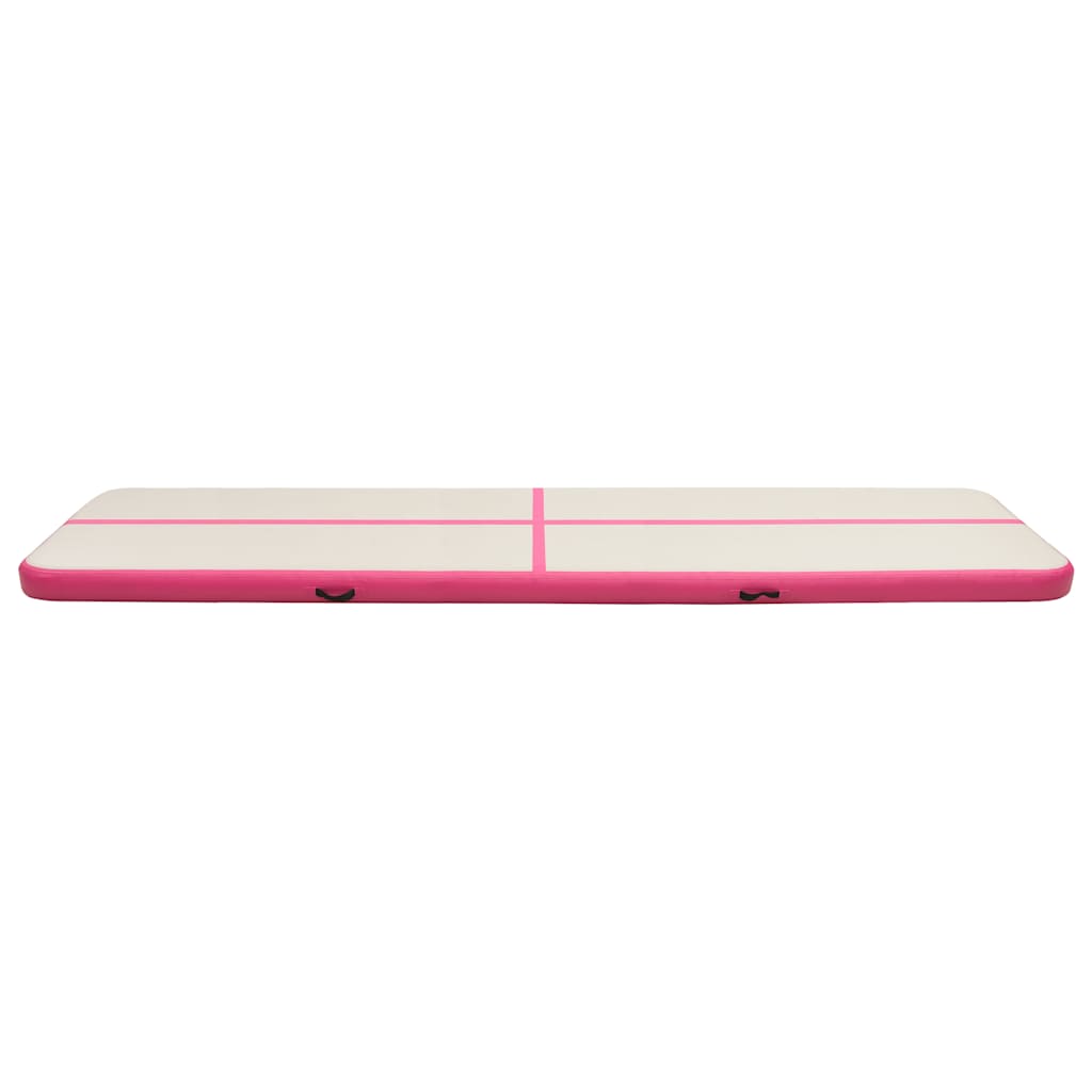 vidaXL Mata gimnastyczna z pompką, 800x100x20 cm, PVC, różowa