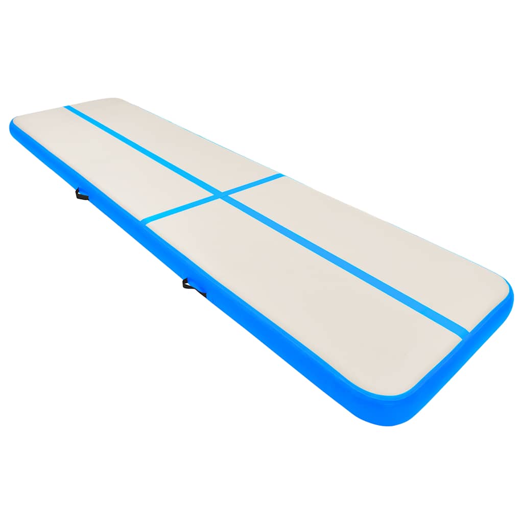 vidaXL Mata gimnastyczna z pompką, 800x100x20 cm, PVC, niebieska