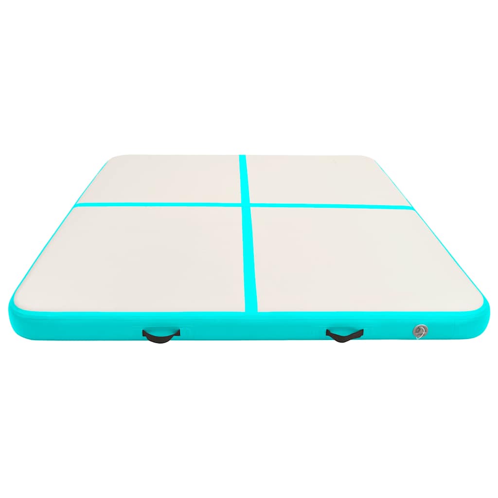 vidaXL Mata gimnastyczna z pompką, 200x200x15 cm, PVC, zielona