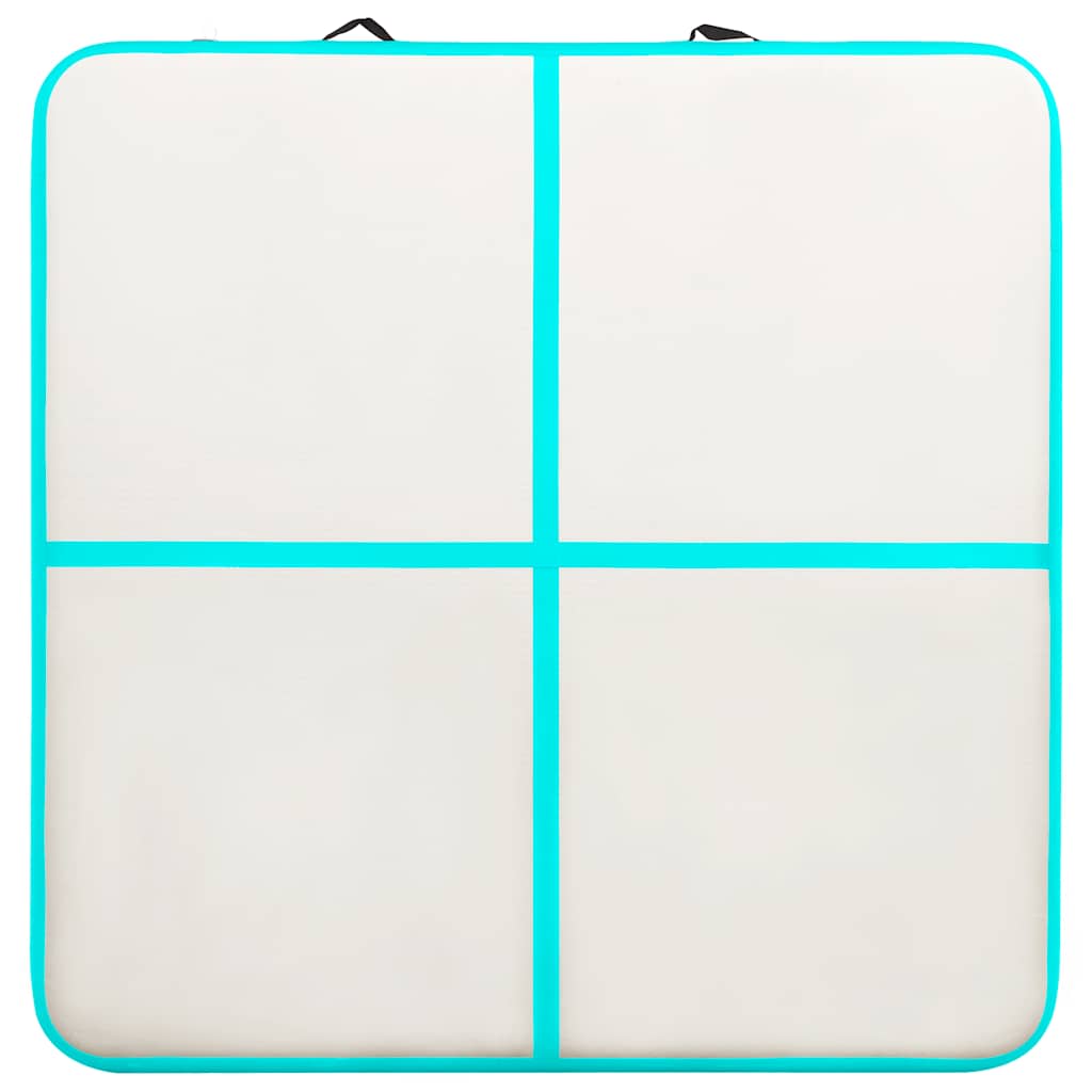 vidaXL Mata gimnastyczna z pompką, 200x200x20 cm, PVC, zielona