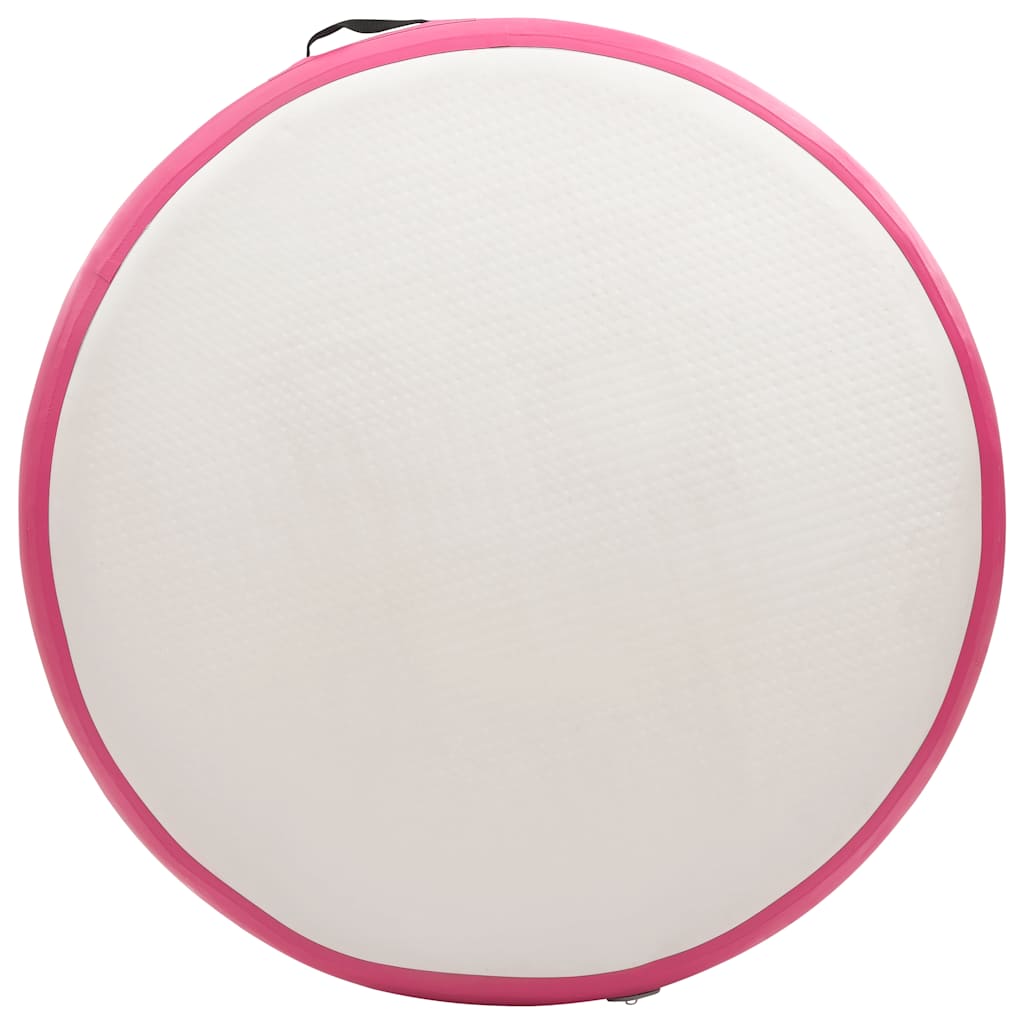 vidaXL Mata gimnastyczna z pompką, 100x100x15 cm, PVC, różowa