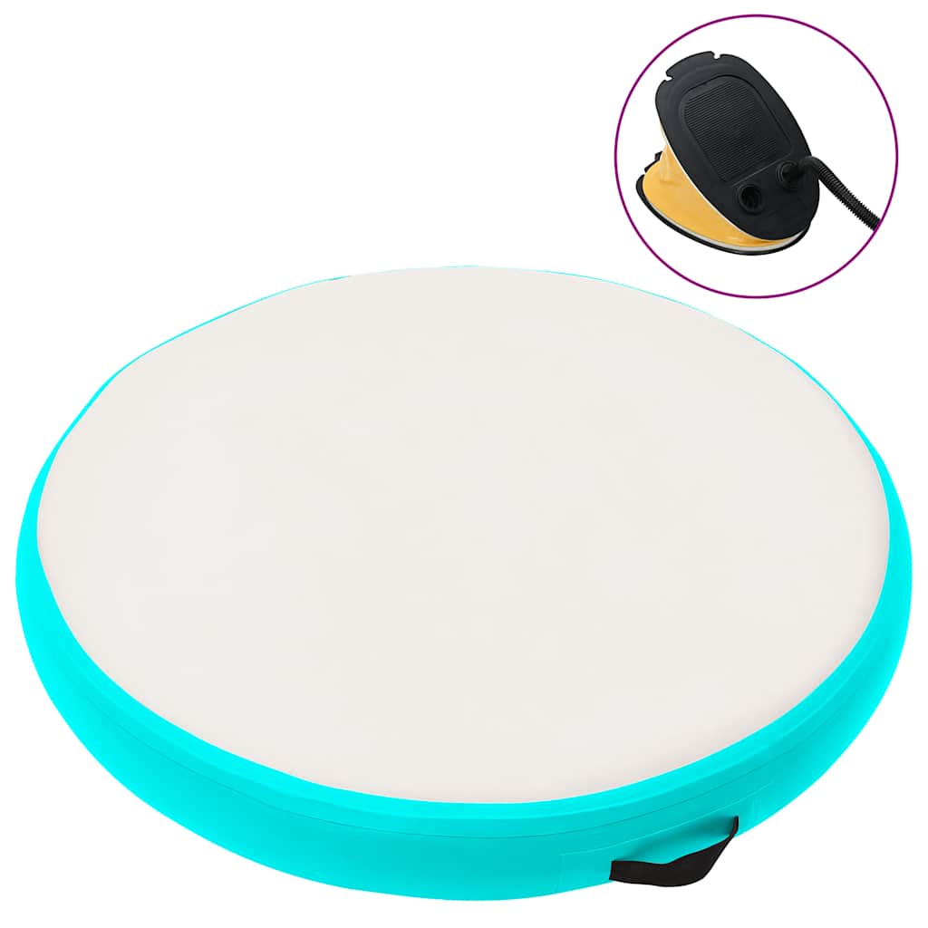 vidaXL Mata gimnastyczna z pompką, 100x100x15 cm, PVC, zielona