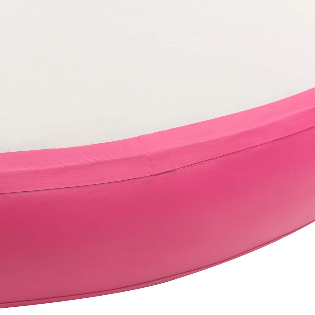 vidaXL Mata gimnastyczna z pompką, 100x100x20 cm, PVC, różowa