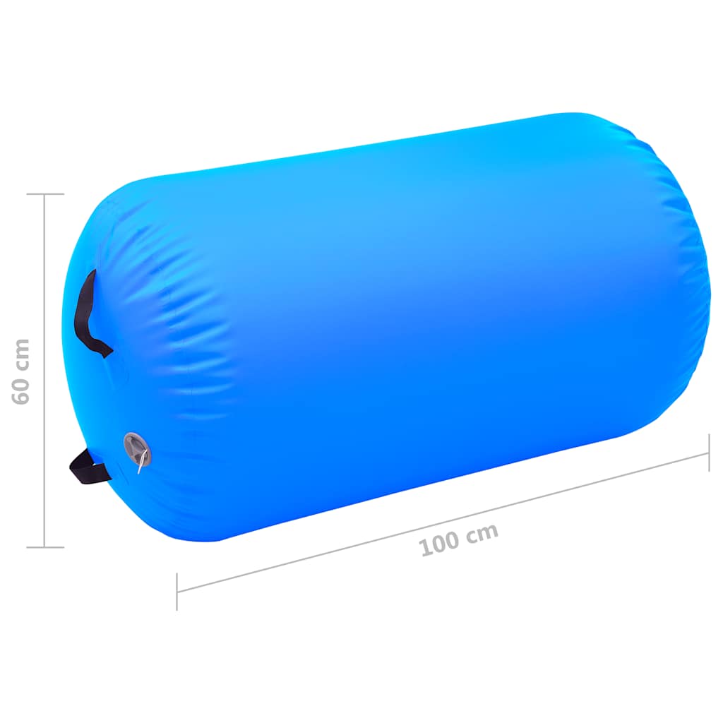 vidaXL Dmuchany wałek gimnastyczny z pompką, 100x60 cm, PVC, niebieski