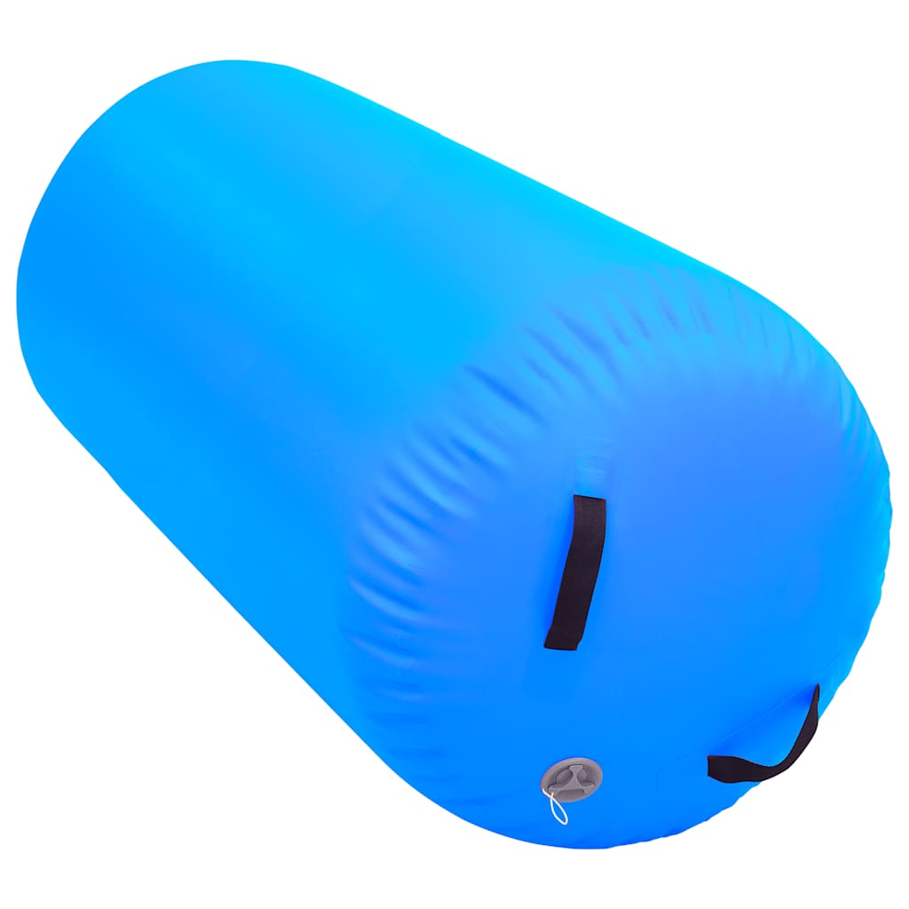 vidaXL Dmuchany wałek gimnastyczny z pompką, 120x75 cm, PVC, niebieski