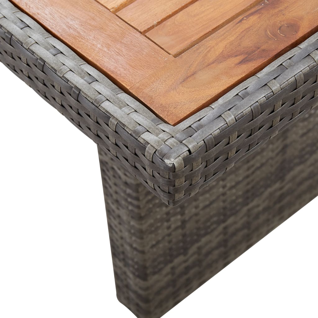 vidaXL Stół ogrodowy, 240x90x74 cm, rattan PE i lite drewno akacjowe