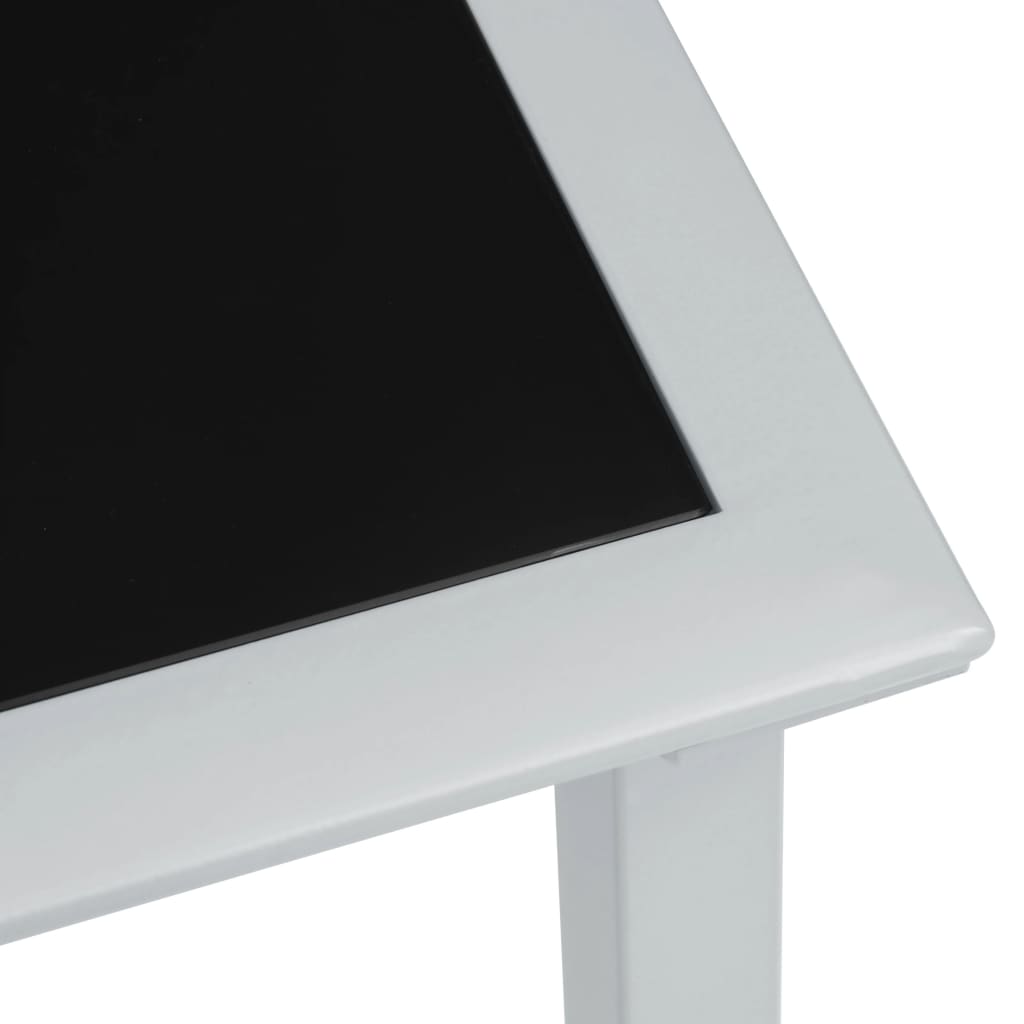 vidaXL Leżaki ze stolikiem, 2 szt., aluminium, kremowe