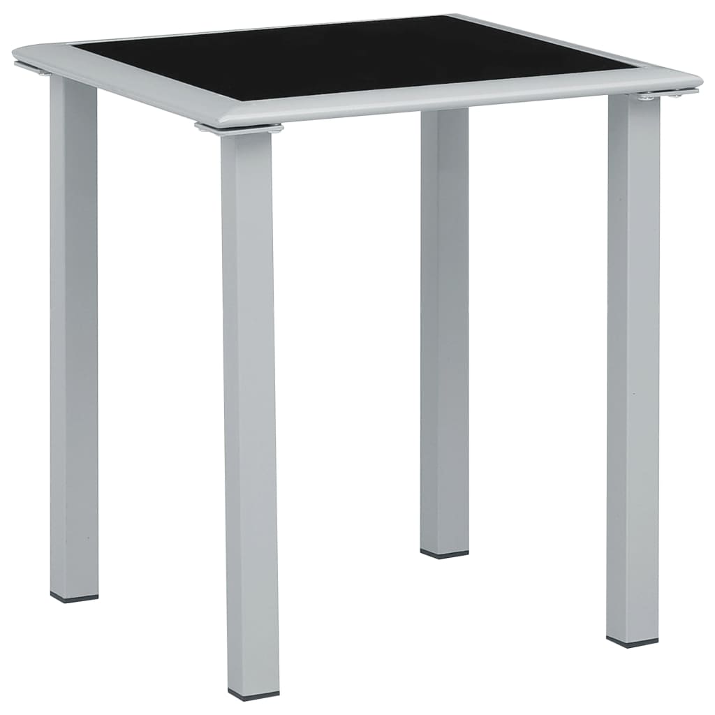 vidaXL Leżaki ze stolikiem, 2 szt., aluminium, kremowe