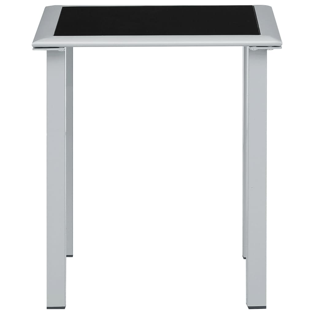 vidaXL Leżaki ze stolikiem, 2 szt., aluminium, kremowe