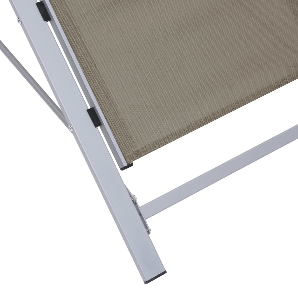 vidaXL Leżak z tworzywa textilene i aluminium, taupe