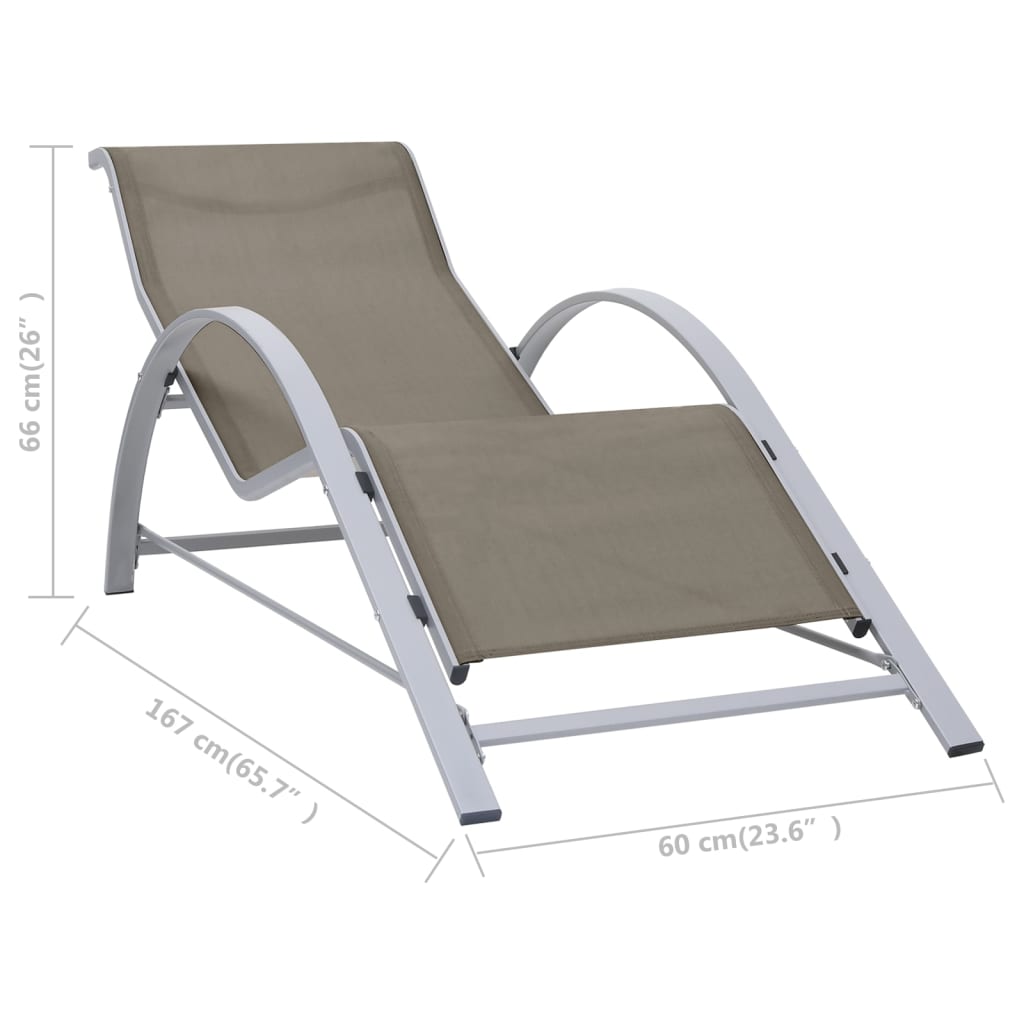 vidaXL Leżak z tworzywa textilene i aluminium, taupe