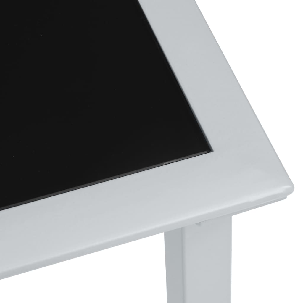 vidaXL Leżaki ze stolikiem, 2 szt., aluminium, kolor taupe