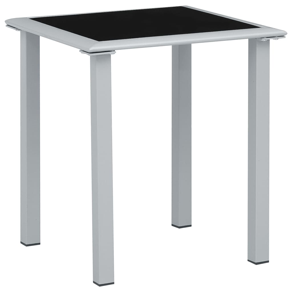 vidaXL Leżaki ze stolikiem, 2 szt., aluminium, kolor taupe