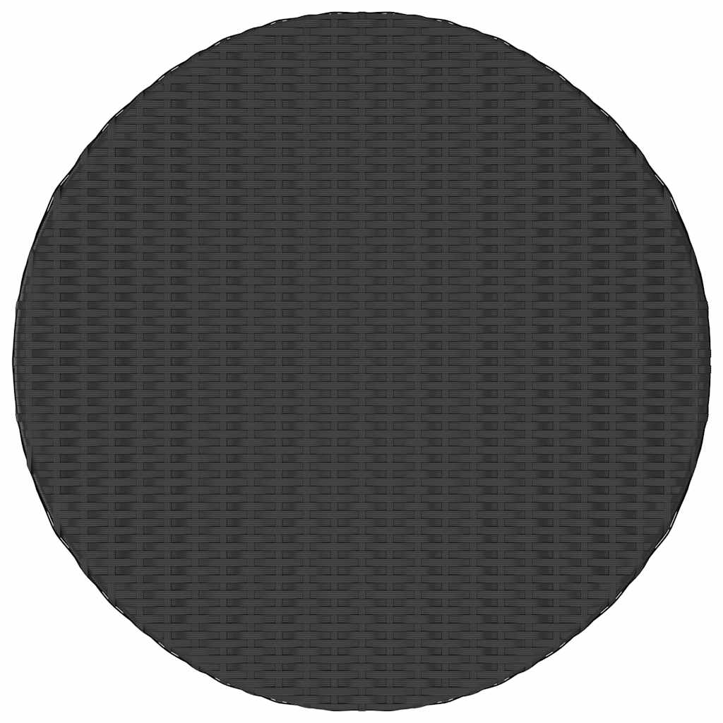 vidaXL Stolik herbaciany, czarny, 68x68x30 cm, polirattan