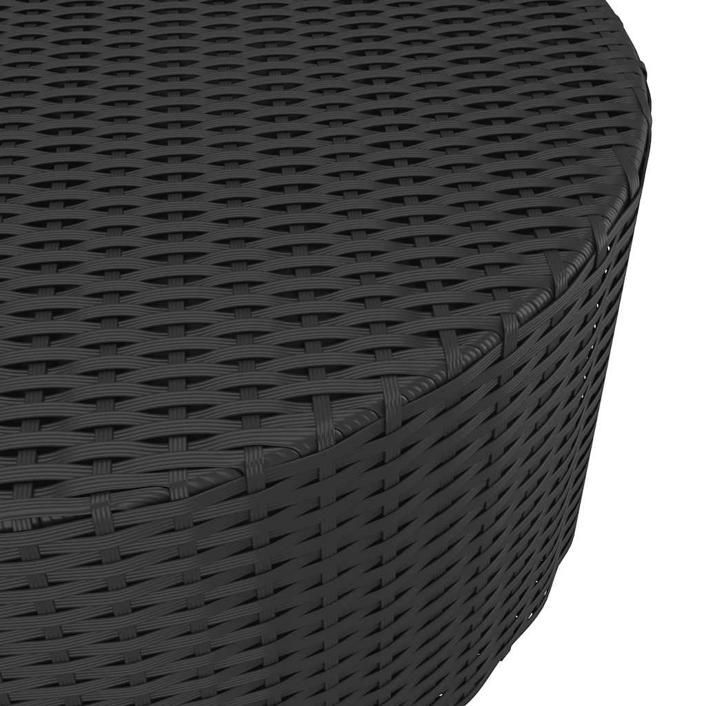 vidaXL Stolik herbaciany, czarny, 68x68x30 cm, polirattan