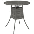 vidaXL Stolik ogrodowy, szary, 70x70x73 cm, polirattan