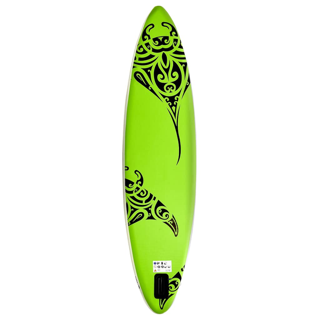 vidaXL Nadmuchiwana deska SUP z zestawem, 305x76x15 cm, zielona