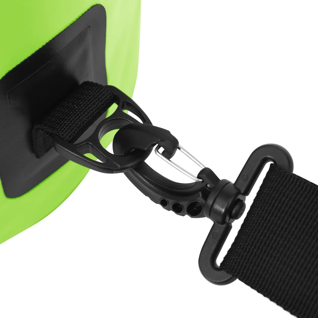 vidaXL Worek wodoszczelny z suwakiem, zielony, 20 L, PVC