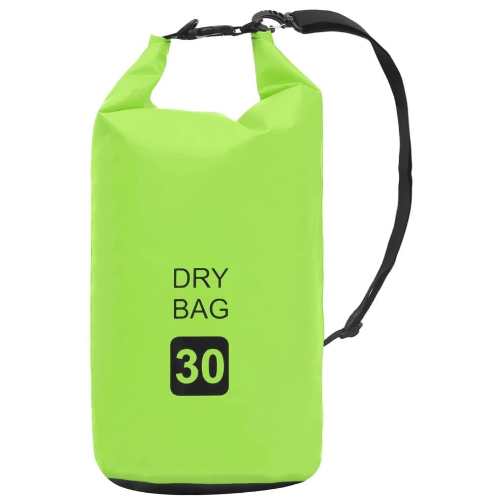 vidaXL Worek wodoszczelny, zielony, 30 L, PVC