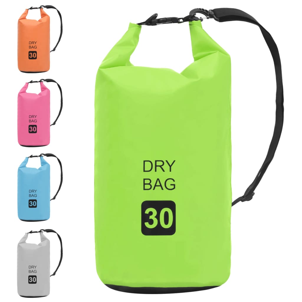 vidaXL Worek wodoszczelny, zielony, 30 L, PVC