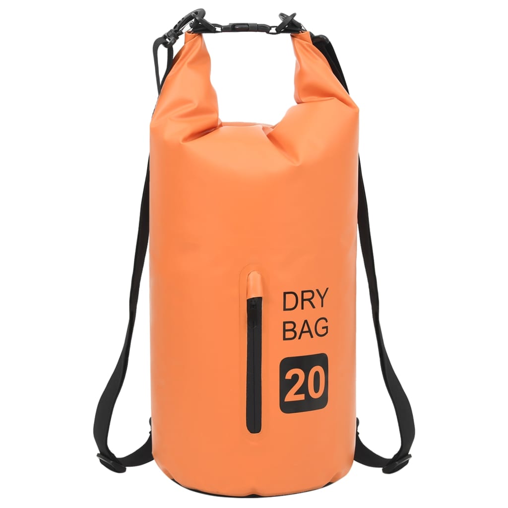 vidaXL Worek wodoszczelny z suwakiem, pomarańczowy, 20 L, PVC