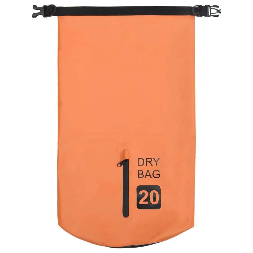 vidaXL Worek wodoszczelny z suwakiem, pomarańczowy, 20 L, PVC