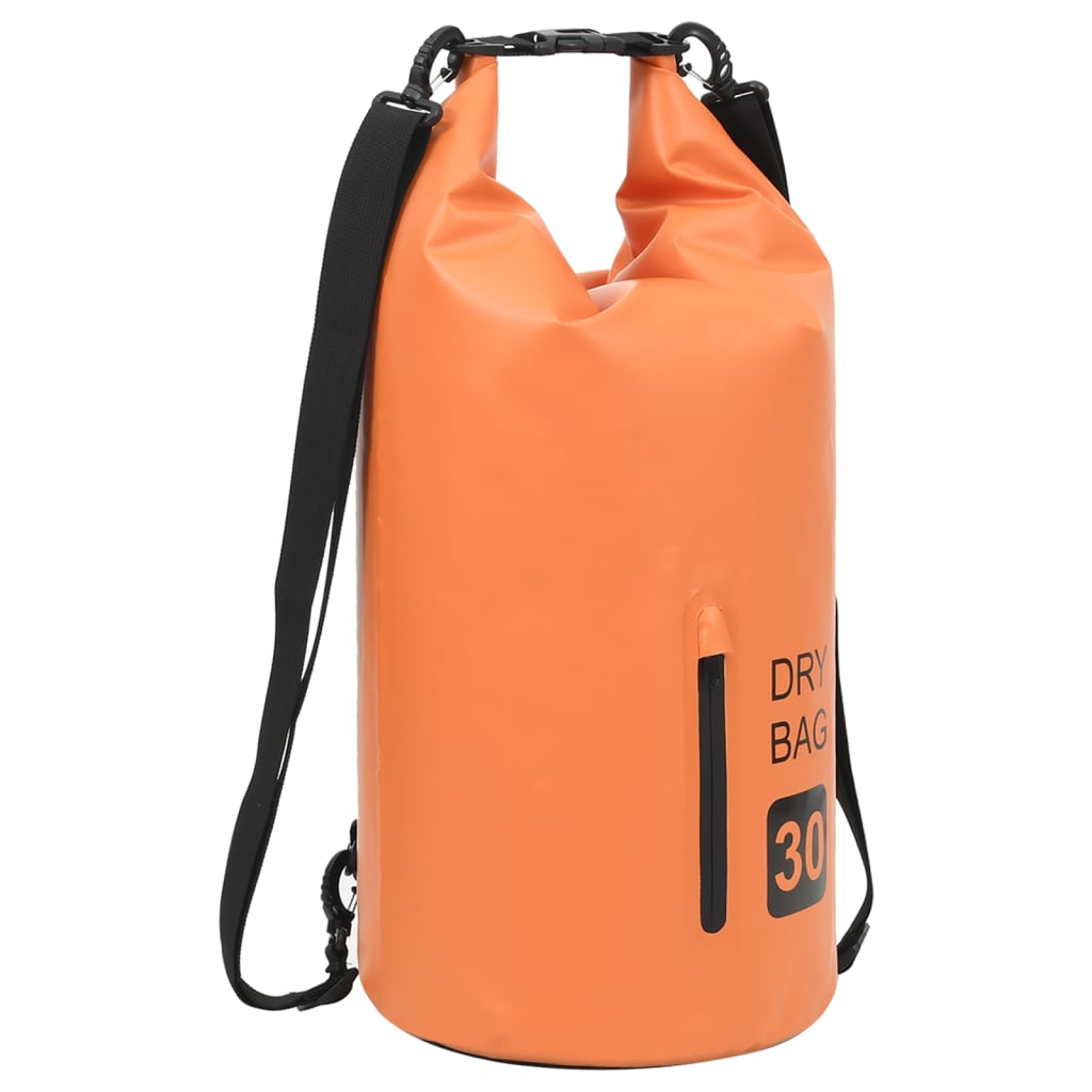 vidaXL Worek wodoszczelny z suwakiem, pomarańczowy, 30 L, PVC
