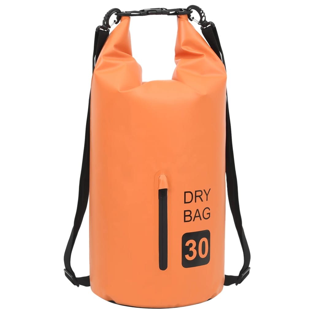 vidaXL Worek wodoszczelny z suwakiem, pomarańczowy, 30 L, PVC