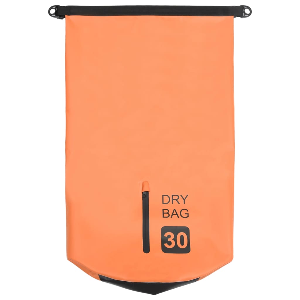 vidaXL Worek wodoszczelny z suwakiem, pomarańczowy, 30 L, PVC