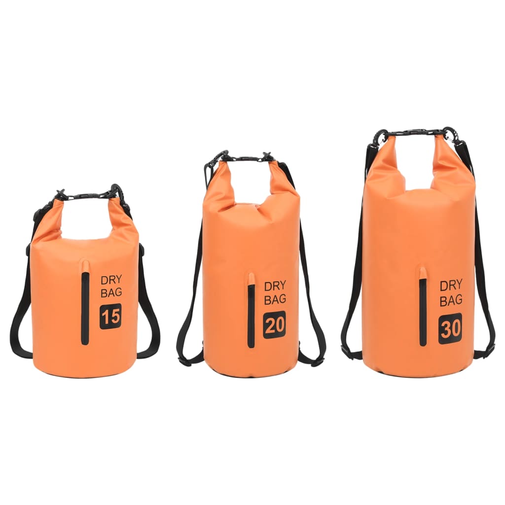 vidaXL Worek wodoszczelny z suwakiem, pomarańczowy, 30 L, PVC