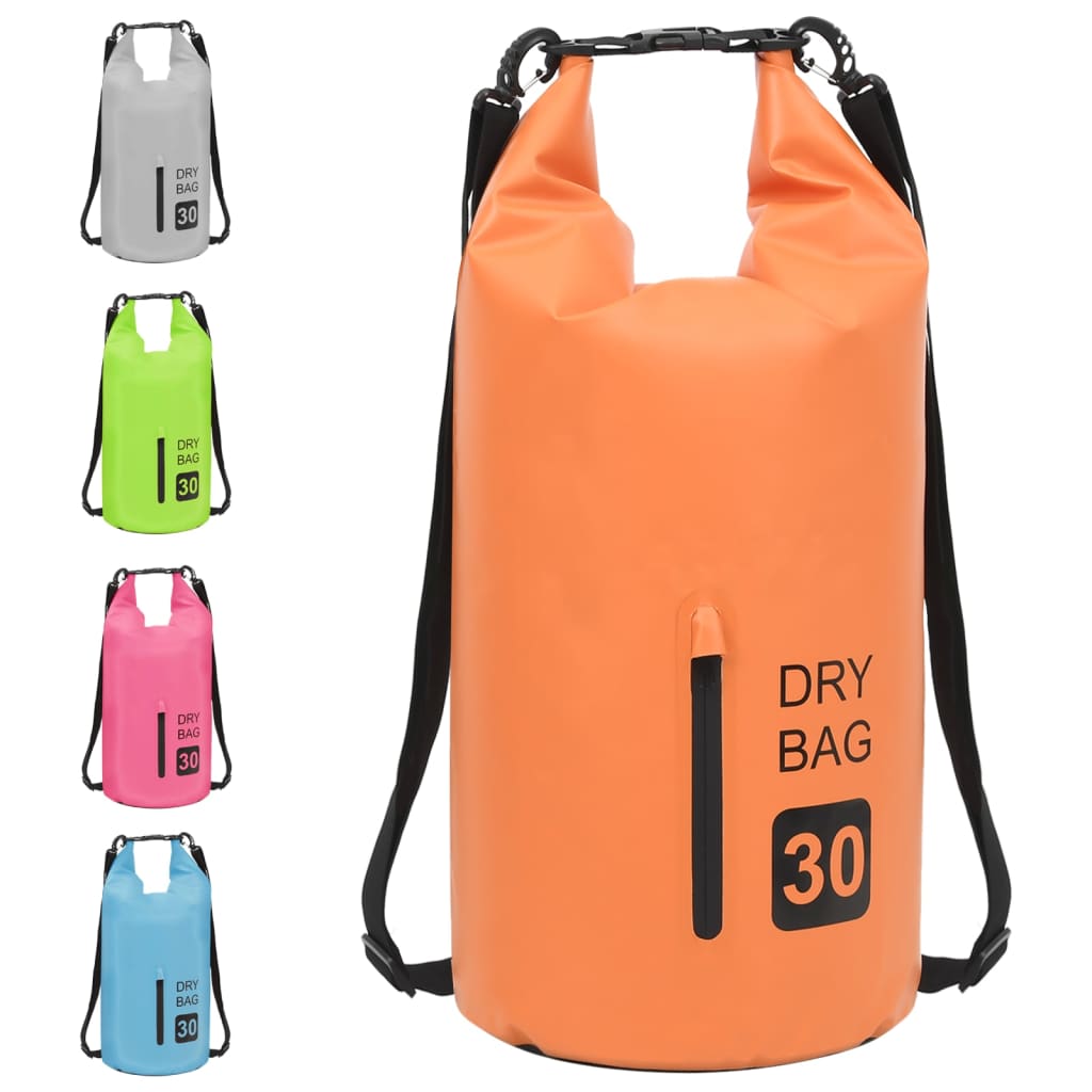 vidaXL Worek wodoszczelny z suwakiem, pomarańczowy, 30 L, PVC