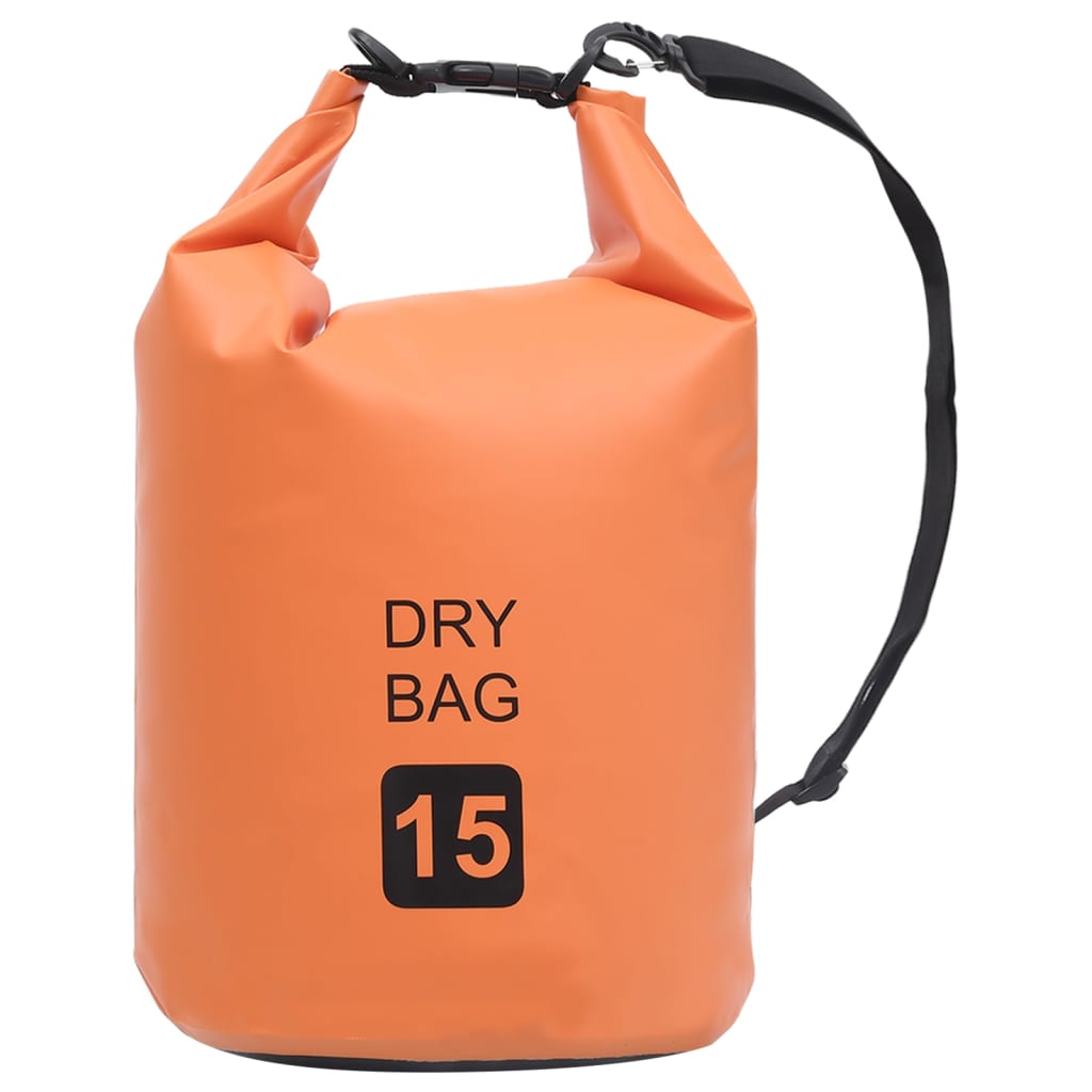 vidaXL Worek wodoszczelny, pomarańczowy, 15 L, PVC