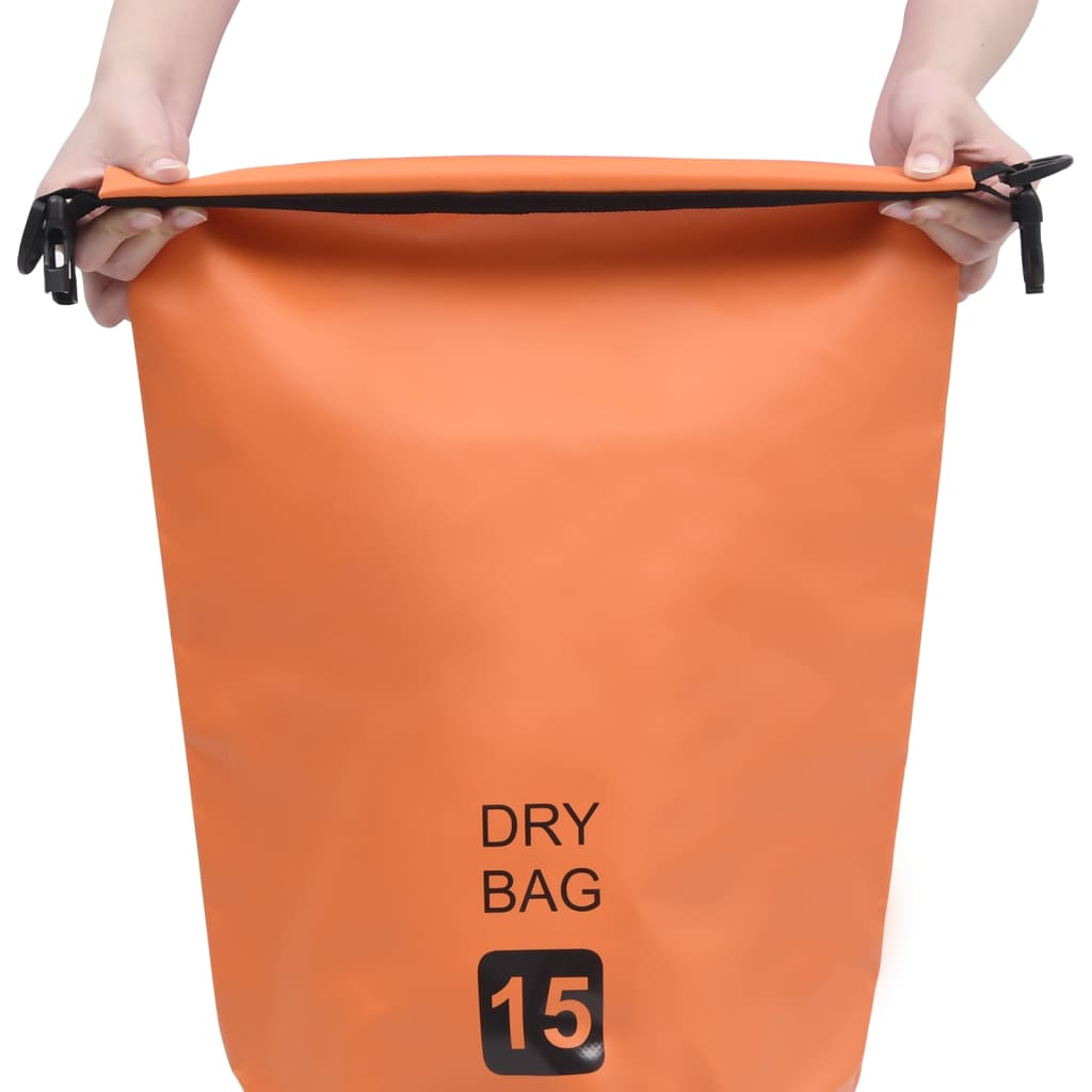 vidaXL Worek wodoszczelny, pomarańczowy, 15 L, PVC