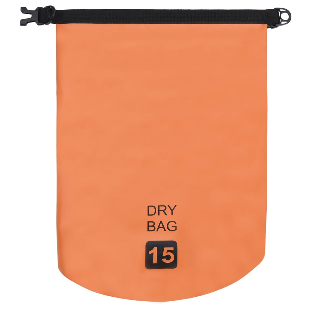 vidaXL Worek wodoszczelny, pomarańczowy, 15 L, PVC