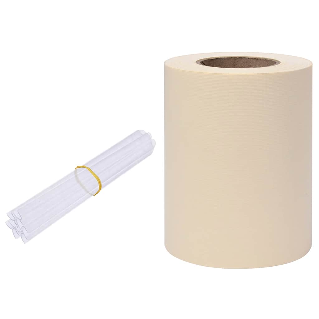 vidaXL Osłona na ogrodzenie ogrodowe, PVC, 70x0,19 m, kremowa