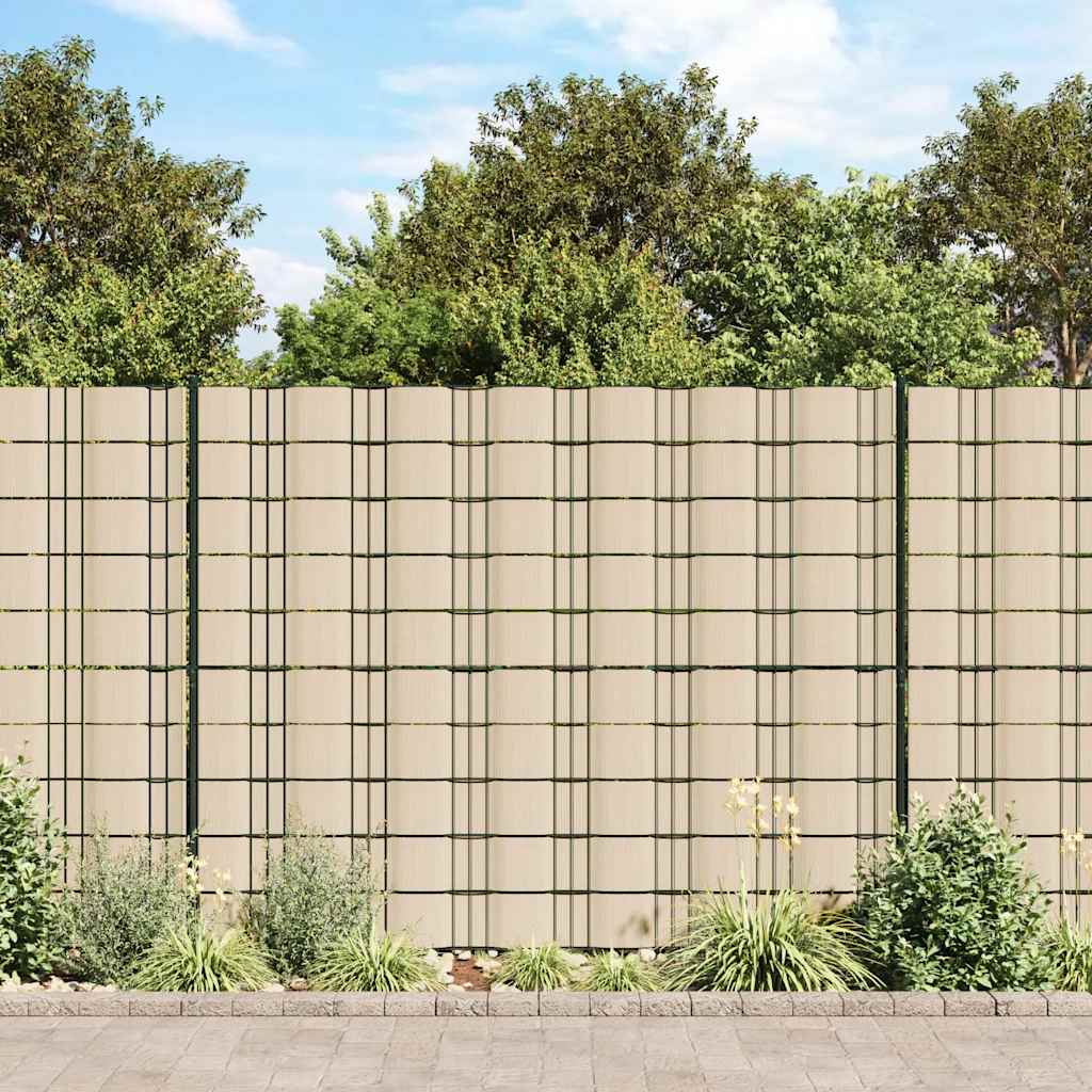 vidaXL Osłona na ogrodzenie ogrodowe, PVC, 70x0,19 m, kremowa