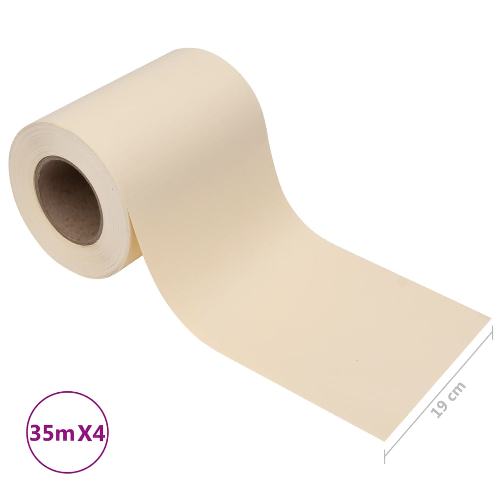 vidaXL Osłony na ogrodzenie, 4 szt., PVC, 35x0,19 m, kremowe