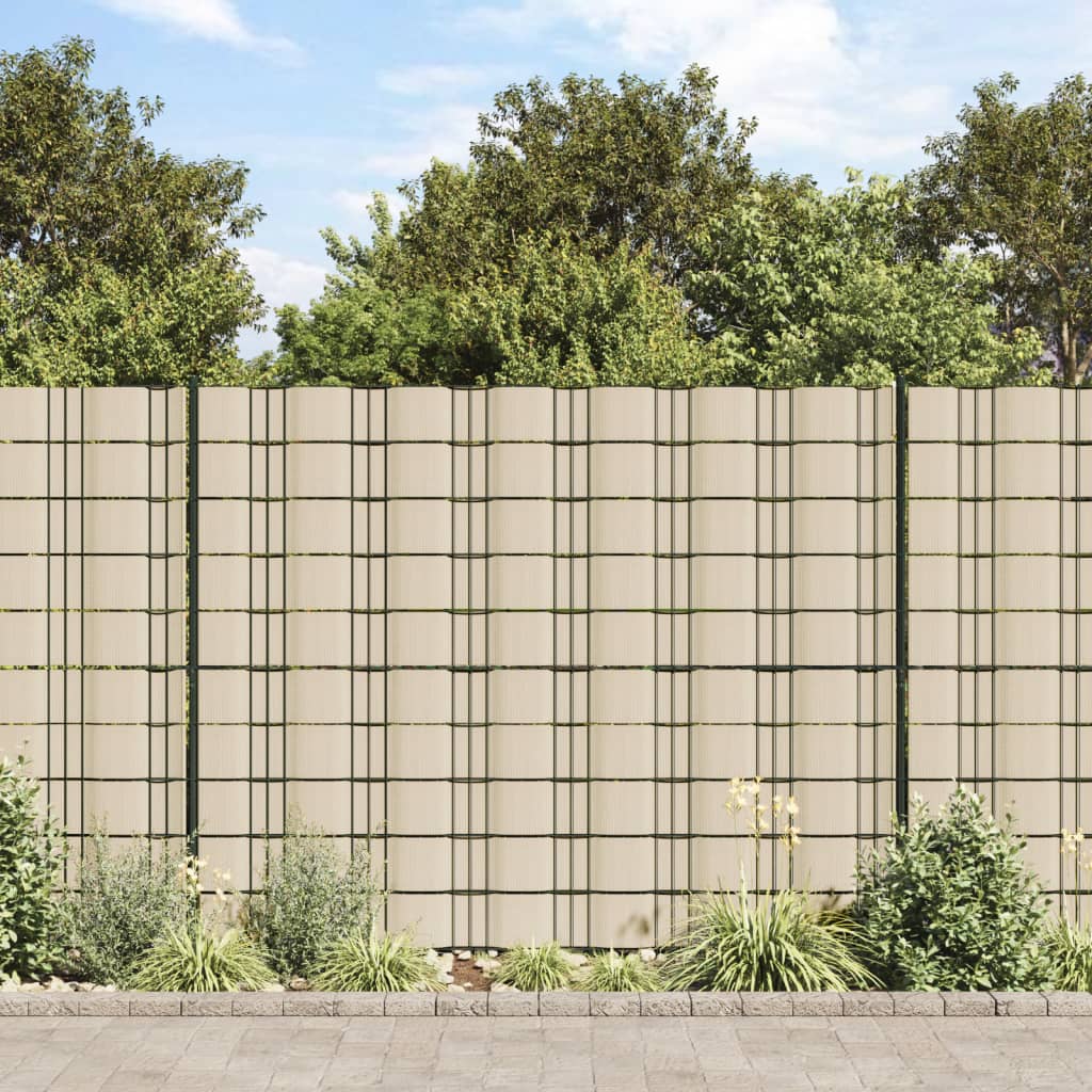 vidaXL Osłony na ogrodzenie, 4 szt., PVC, 35x0,19 m, kremowe