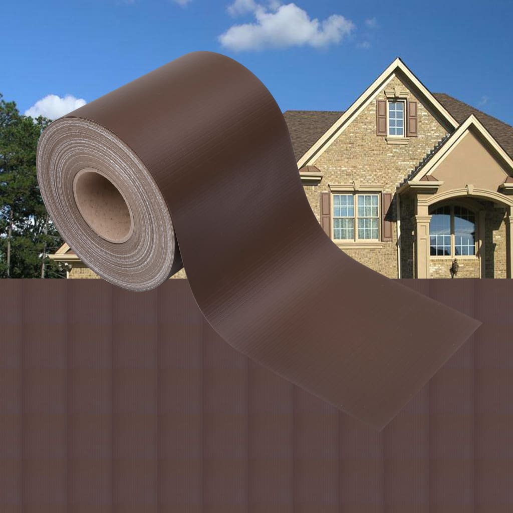 vidaXL Osłona na ogrodzenie ogrodowe, PVC, 35x0,19 m, brązowa
