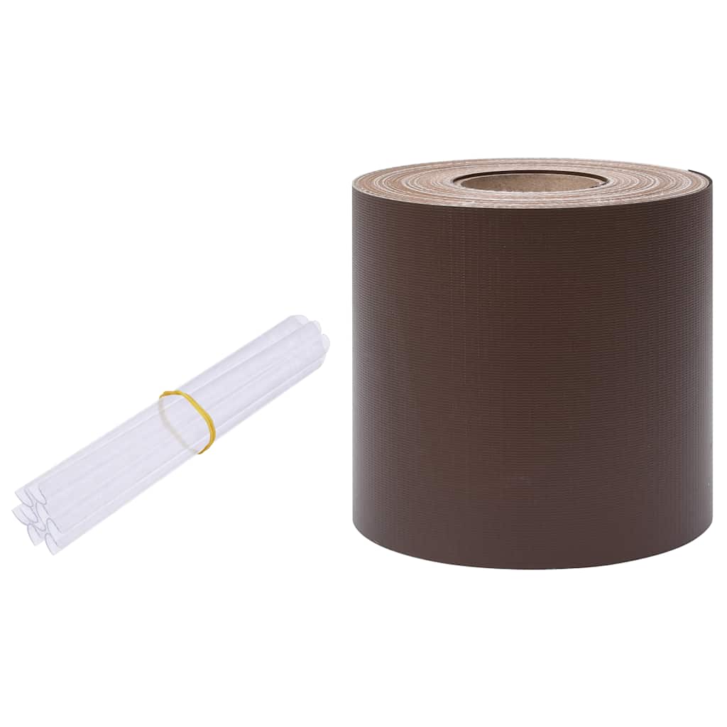 vidaXL Osłona na ogrodzenie ogrodowe, PVC, 70x0,19 m, brązowa