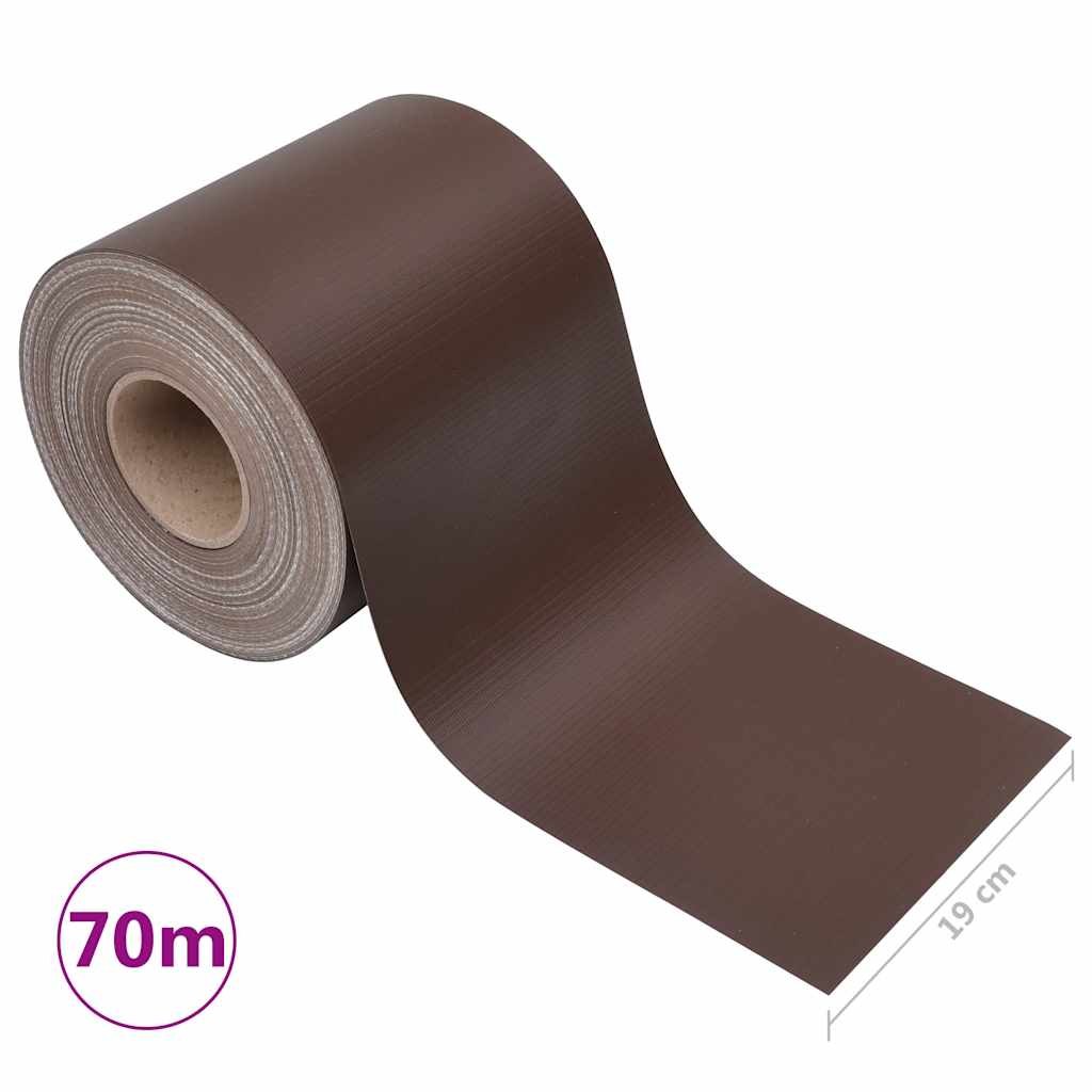 vidaXL Osłona na ogrodzenie ogrodowe, PVC, 70x0,19 m, brązowa