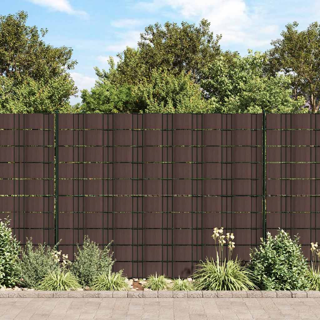 vidaXL Osłony na ogrodzenie, 4 szt., PVC, 35x0,19 m, brązowe