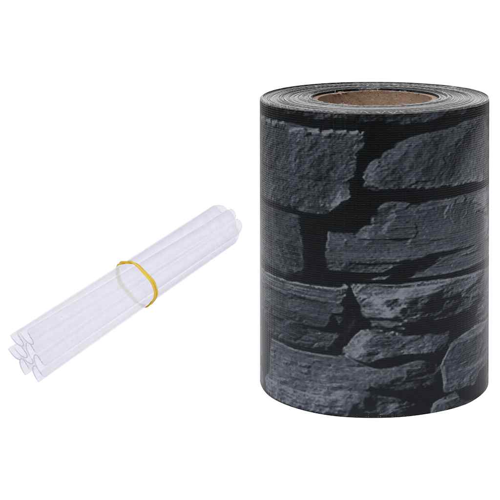 vidaXL Osłona na ogrodzenie ogrodowe, PVC, 35x0,19 m, wygląd kamienia