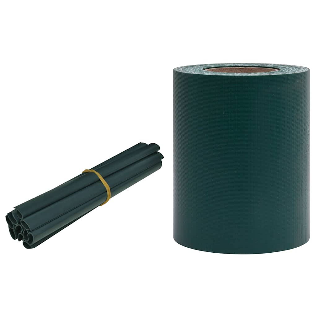 vidaXL Osłona na ogrodzenie ogrodowe, PVC, 35x0,19 m, zielona, mat