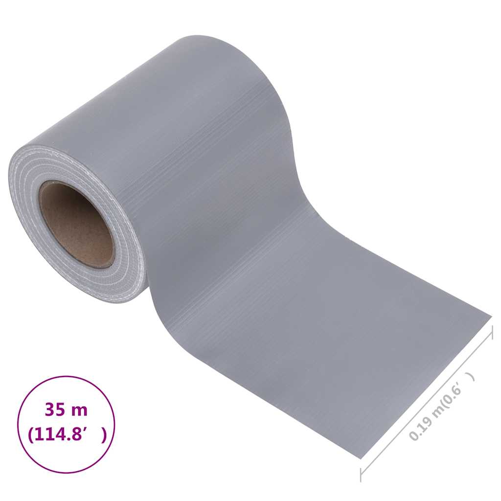 vidaXL Osłona na ogrodzenie ogrodowe, PVC, 35x0,19 m, jasnoszara, mat