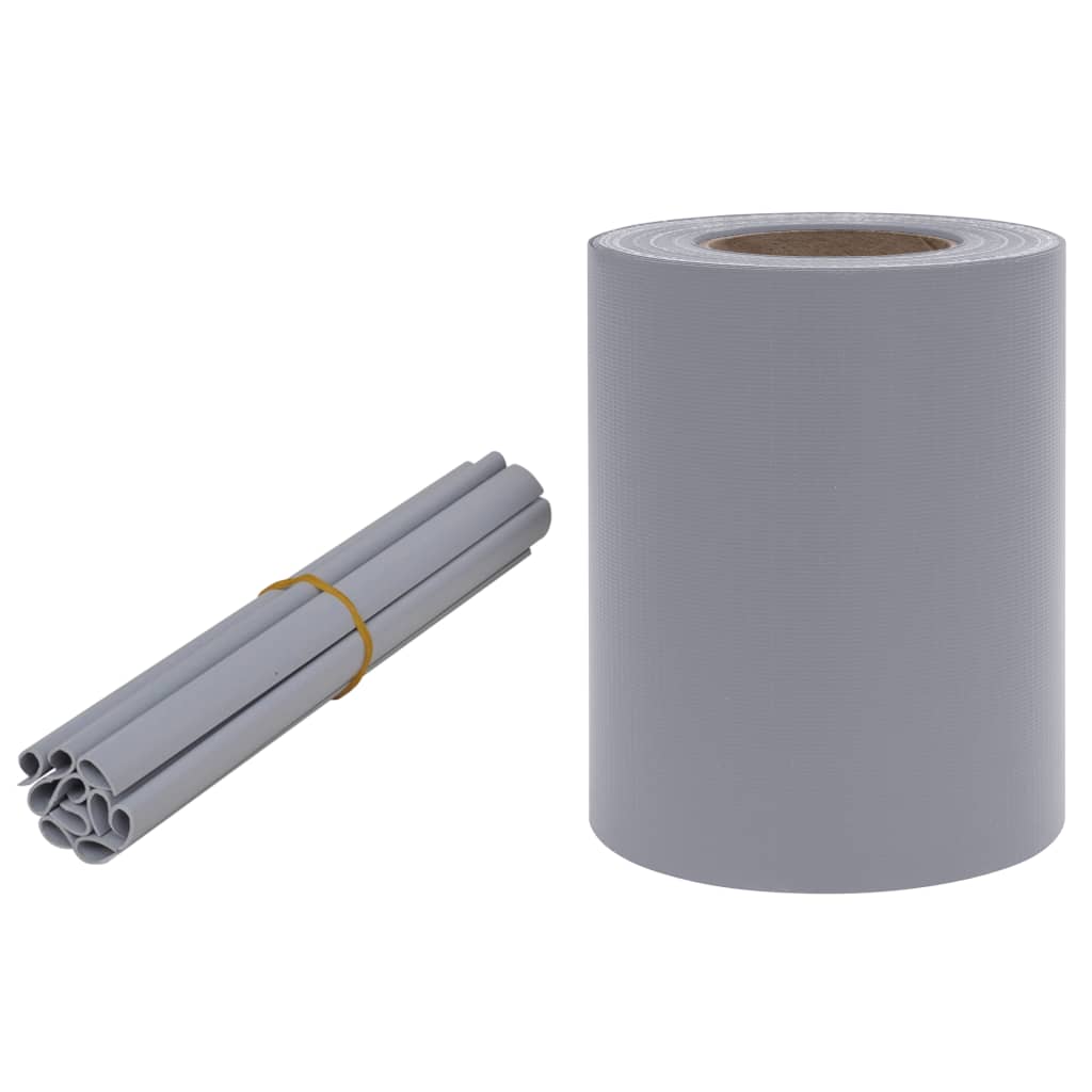 vidaXL Osłony na ogrodzenie, 4 szt., PVC, 35x0,19 m, jasnoszare, mat