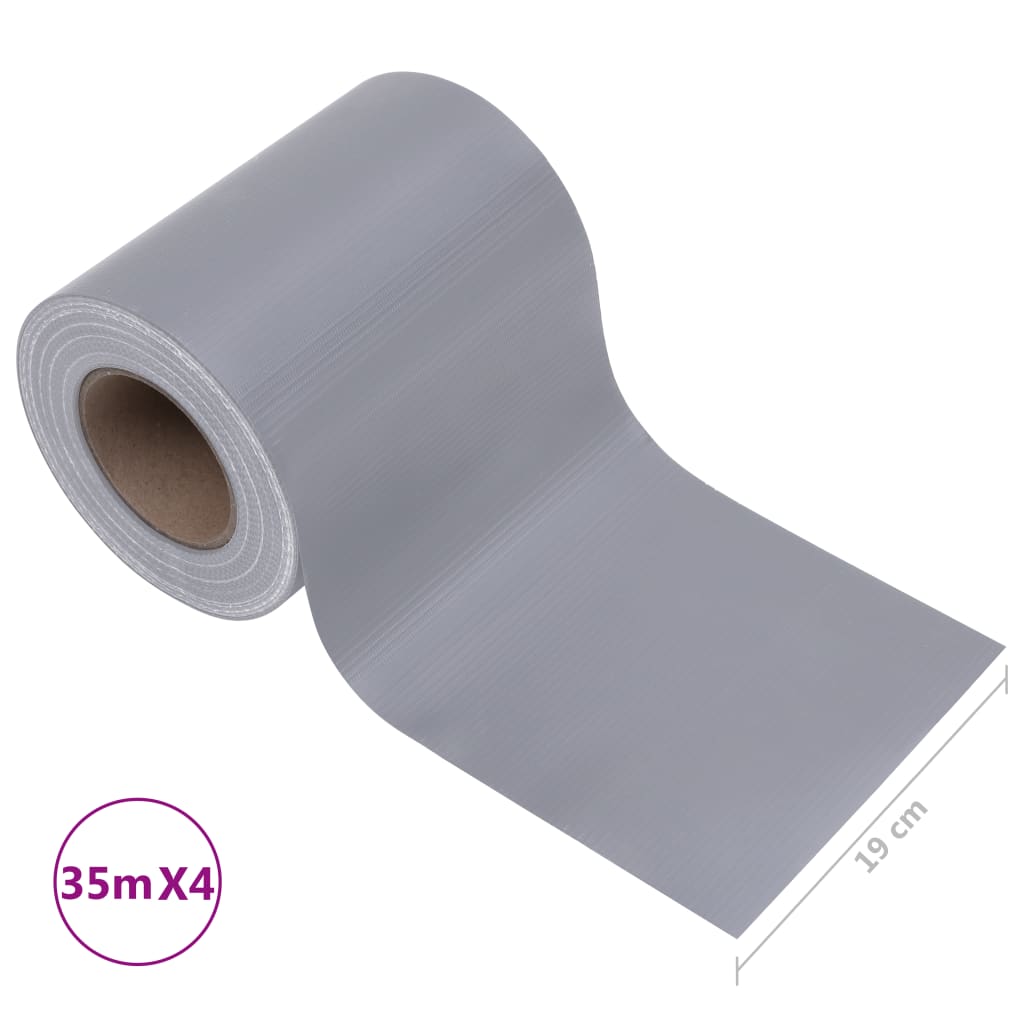 vidaXL Osłony na ogrodzenie, 4 szt., PVC, 35x0,19 m, jasnoszare, mat