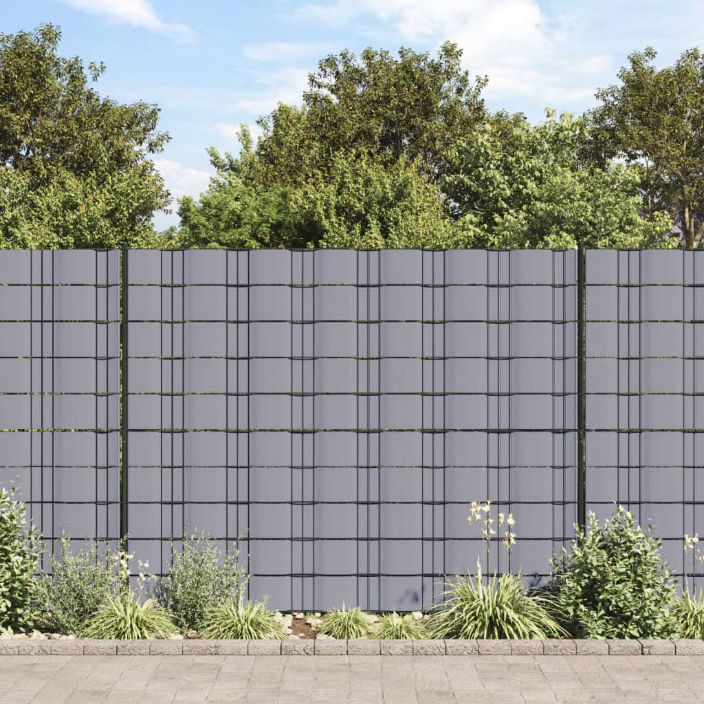 vidaXL Osłony na ogrodzenie, 4 szt., PVC, 35x0,19 m, jasnoszare, mat