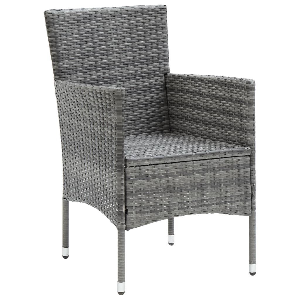 vidaXL Krzesła ogrodowe, 4 szt., rattan PE, szare