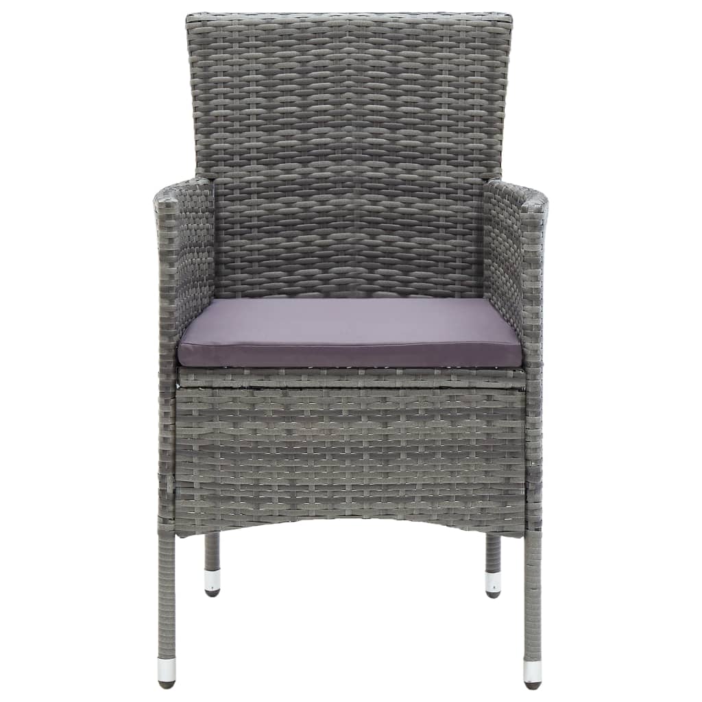 vidaXL Krzesła ogrodowe, 4 szt., rattan PE, szare